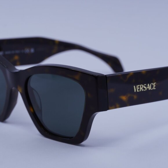 Versace VE4492U 108/87 Sunglasses Dark Havana Square Frame, Dark Grey Lenses main image 8
